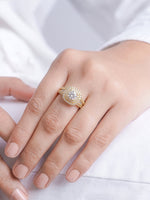 Sorella Solitaire Halo 18K Gold Plated Women's Ring