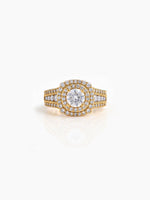 Sorella Solitaire Halo 18K Gold Plated Women's Ring