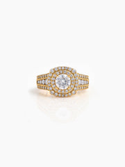 Sorella Solitaire Halo 18K Gold Plated Women's Ring