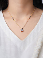 Square Solitaire 18K Gold Plated Mangalsutra