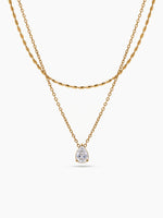 Talina Pear Solitaire 18K Gold Plated Layered Necklace