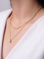 Talina Pear Solitaire 18K Gold Plated Layered Necklace