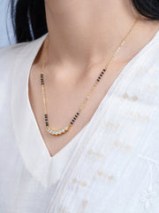 Tanisi Diamond Bar 14K Gold Plated Mangalsutra