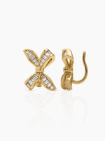 Tavelle Baguette Diamond Bow 18K Gold Plated Ear Cuffs