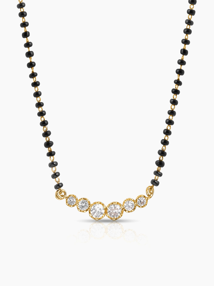 Tesha Diamond Bar 18K Gold Plated Mangalsutra
