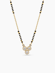 Trinaya Halo Trio Diamond 18K Gold Plated Mangalsutra