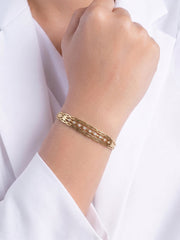 Ulina Link Diamond 18K Gold Plated Small Wrist Band Bracelet