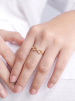 Velnira Infinity Diamond 18K Gold Plated Women's Ring