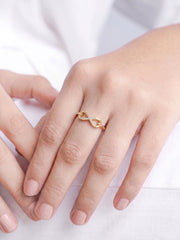 Velnira Infinity Diamond 18K Gold Plated Women's Ring