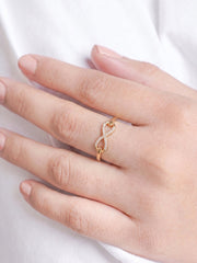 Velnira Infinity Diamond 18K Gold Plated Women's Ring