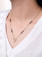 Vihana Heart Diamond 18K Gold Plated Mangalsutra