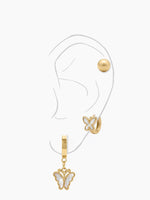 Vionara Butterfly 18K Gold Plated Women's Earrings Set
