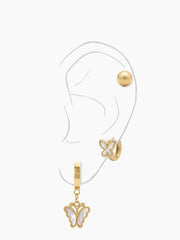Vionara Butterfly 18K Gold Plated Women's Earrings Set
