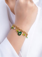 Viresta Charms 18K Gold Plated Chain Bracelet