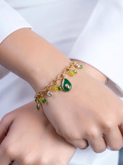 Viresta Charms 18K Gold Plated Chain Bracelet