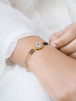 Viyana Solitaire Halo Layered 18K Gold Plated Mangalsutra Bracelet