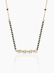 Yuvika Diamond Cluster Bar 18K Gold Plated Mangalsutra