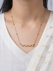 Zivelle Solitaire Cluster Bar 18K Gold Plated Mangalsutra