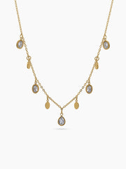 Zoreya Diamond Charms 18K Gold Plated Choker Necklace