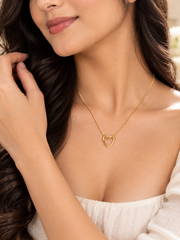 Heart Pendant Necklace for Women | Elegant Gold-Tone Heart Necklace