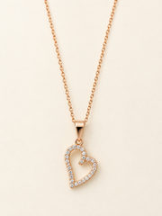 Dainty Heart Sparkle Necklace – Gold Plated