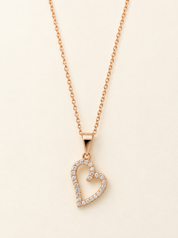 Dainty Heart Sparkle Necklace – Gold Plated