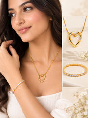 Eternal Heart Necklace & Tennis Bracelet Set