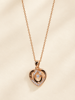 HeartGlow Rose Gold Heart Necklace